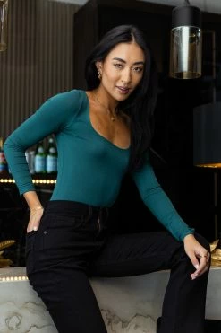 FINAL TOUCH COLLECTION Raya Bodysuit In Teal