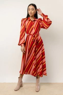 Flying Tomato Robin Button Down Midi Dress