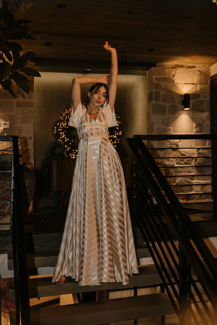 Best Pirce 🔔 RICARICA New Arrivals Rylee Maxi 👗 Dress In Champagne 👍 1 RICARICA New Arrivals Rylee Maxi Dress In Champagne