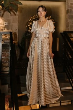 RICARICA New Arrivals Rylee Maxi Dress In Champagne