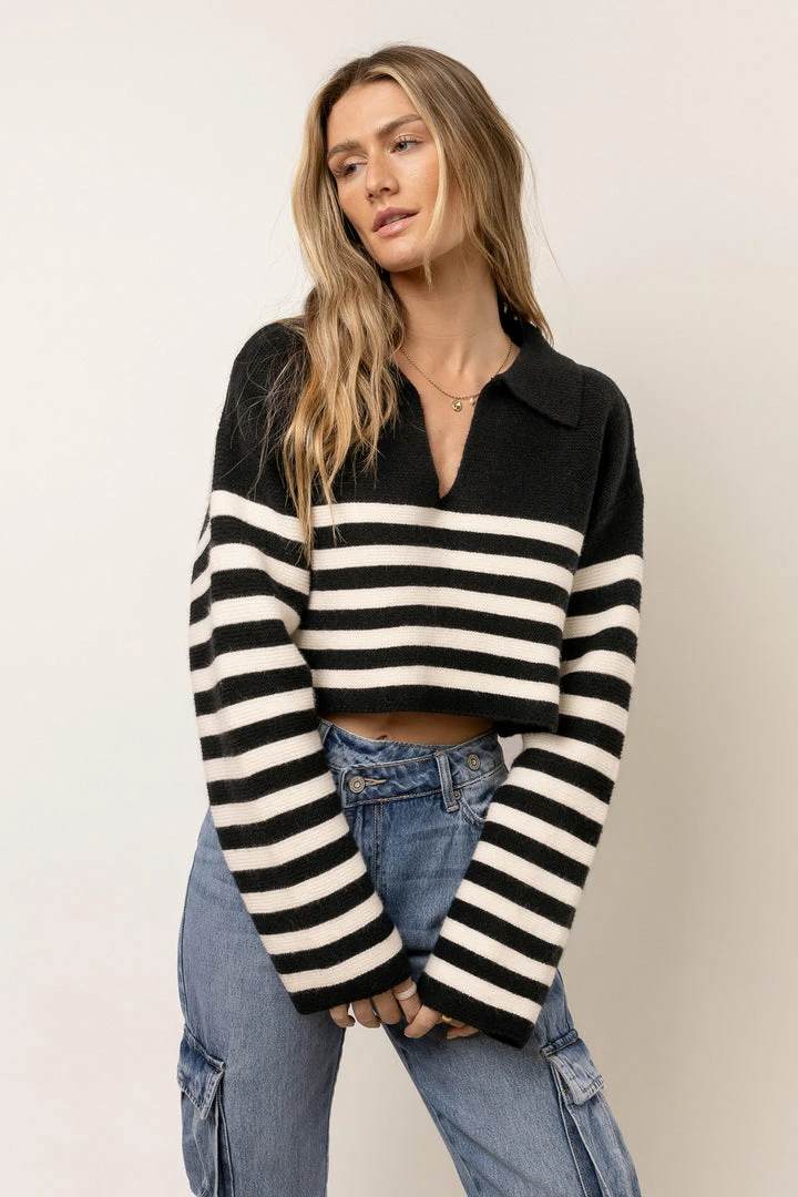Promo π₯ CRESCENT Rylee Cropped Sweater In Black β 4 CRESCENT Rylee Cropped Sweater In Black