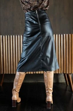 AARON & AMBER New Arrivals Saige Midi Skirt In Black