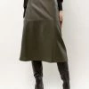 AARON & AMBER Saige Midi Skirt In Olive New Arrivals