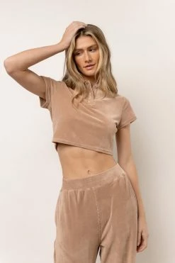 KIMBERLY C Selena Velour Top