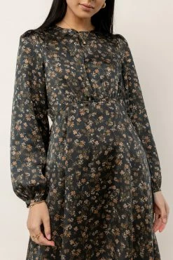 DRESS FORUM Talia Floral Midi Dress In Teal