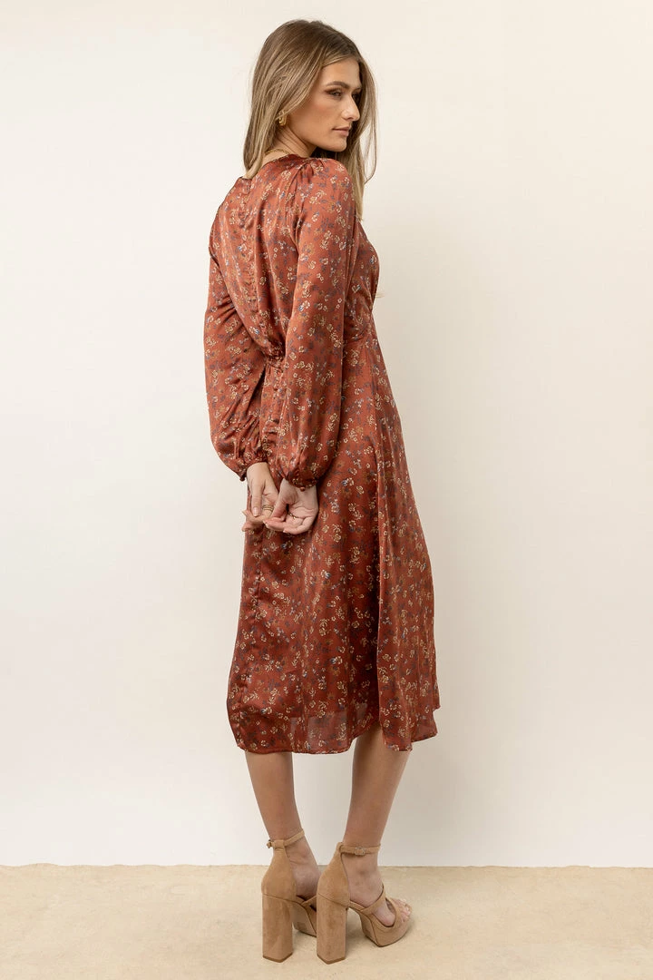 Best Sale β¨ DRESS FORUM Talia Floral Midi π Dress In Rust π 5 DRESS FORUM Talia Floral Midi Dress In Rust