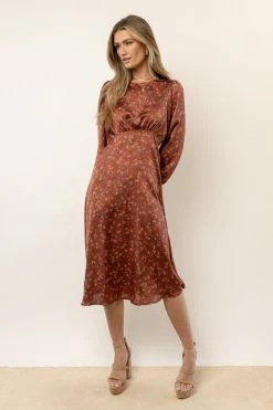 Best Sale β¨ DRESS FORUM Talia Floral Midi π Dress In Rust π 8 DRESS FORUM Talia Floral Midi Dress In Rust