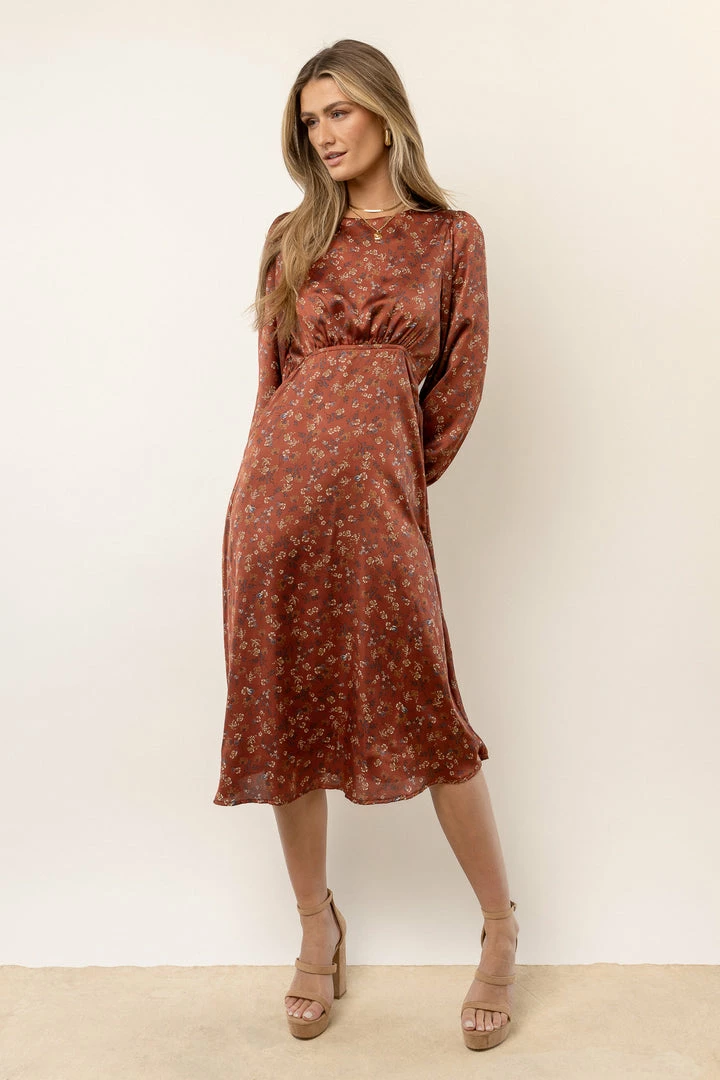 Best Sale β¨ DRESS FORUM Talia Floral Midi π Dress In Rust π 4 DRESS FORUM Talia Floral Midi Dress In Rust