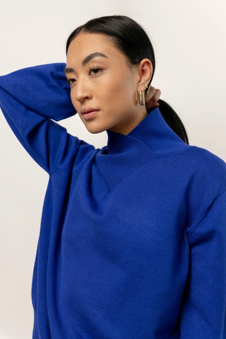 Promo ๐งจ WORUI Trysta Mock Neck Sweater In Royal Blue Tops ๐ 2 WORUI Trysta Mock Neck Sweater In Royal Blue Tops