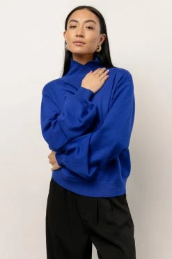 Promo ๐งจ WORUI Trysta Mock Neck Sweater In Royal Blue Tops ๐ 8 WORUI Trysta Mock Neck Sweater In Royal Blue Tops