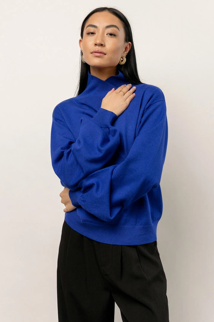 Promo ๐งจ WORUI Trysta Mock Neck Sweater In Royal Blue Tops ๐ 4 WORUI Trysta Mock Neck Sweater In Royal Blue Tops