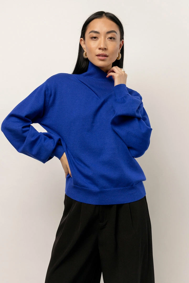 Promo ๐งจ WORUI Trysta Mock Neck Sweater In Royal Blue Tops ๐ 1 WORUI Trysta Mock Neck Sweater In Royal Blue Tops