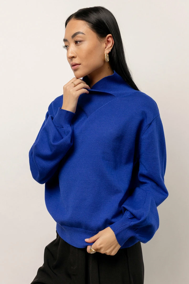 Promo ๐งจ WORUI Trysta Mock Neck Sweater In Royal Blue Tops ๐ 5 WORUI Trysta Mock Neck Sweater In Royal Blue Tops