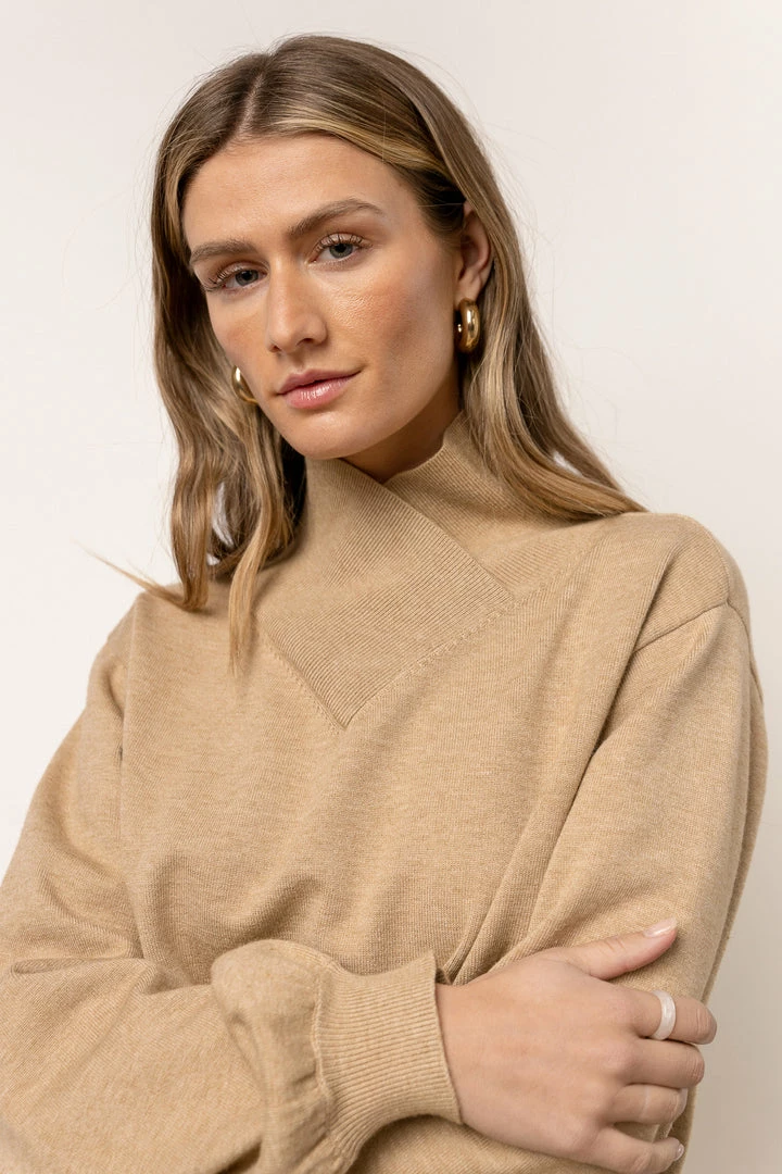 Wholesale π WORUI Trysta Mock Neck Sweater In Taupe π 2 WORUI Trysta Mock Neck Sweater In Taupe