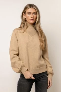 WORUI Trysta Mock Neck Sweater In Taupe