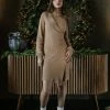 New Arrivals Vero Moda Alexandria Knitted Dress In Tan