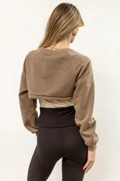 Vero Moda Alia Ultra-Cropped Sweater In Taupe