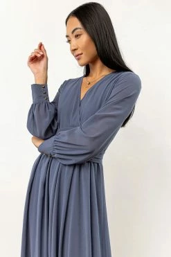 RICARICA Veronica Maxi Dress In Slate Blue New Arrivals