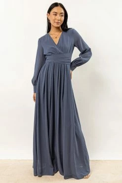 RICARICA Veronica Maxi Dress In Slate Blue New Arrivals