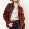 WORUI New Arrivals Winnie Corduroy Shacket In Plum